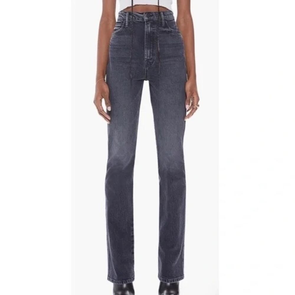 MOTHER Black Flare Wide Leg Jeans